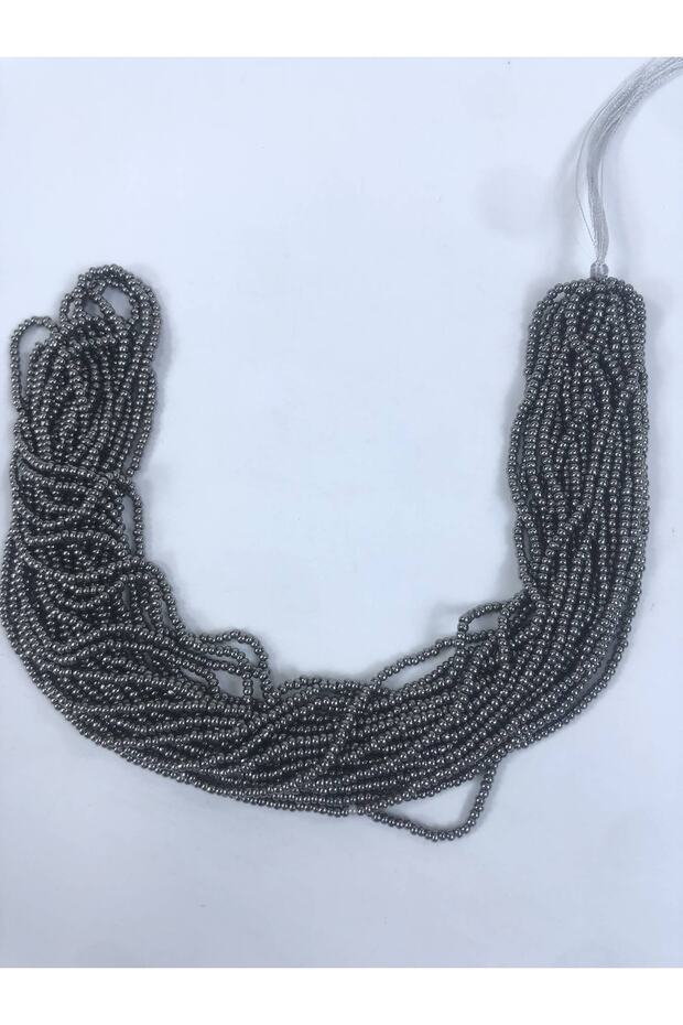 Shiny Anthracite Color String Sand Beads 1 String – Beads, Stylish Design, Women's Accessory – Beads