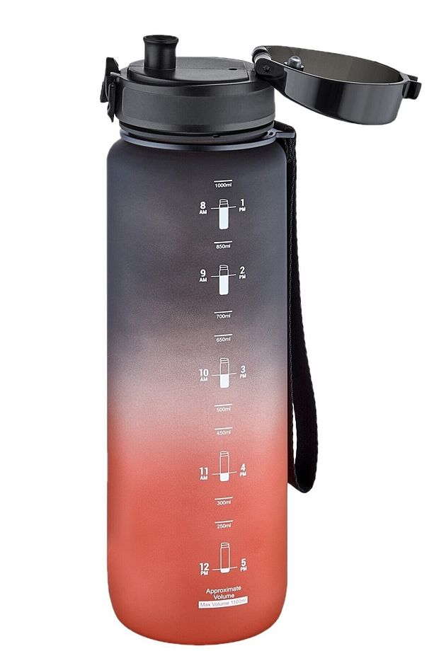 1000 ml Büyük Boy Soft Touch Çift Renk Motivasyon Tritan Su Matarası - 2