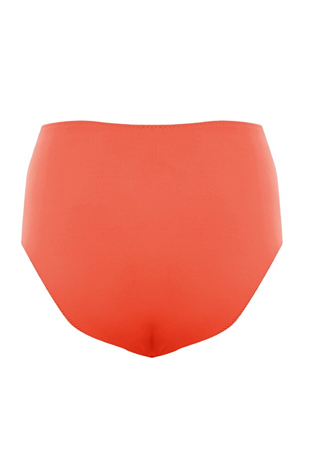 Kırmızı Cut Out Detaylı Hipster Yüksek Bel Bikini Altı TBESS20BA0184 - 8