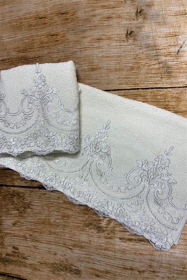 Lace Towel, Dowry Towel, Laced Towel, Cotton Towel, Engagement Towel 2 Pieces