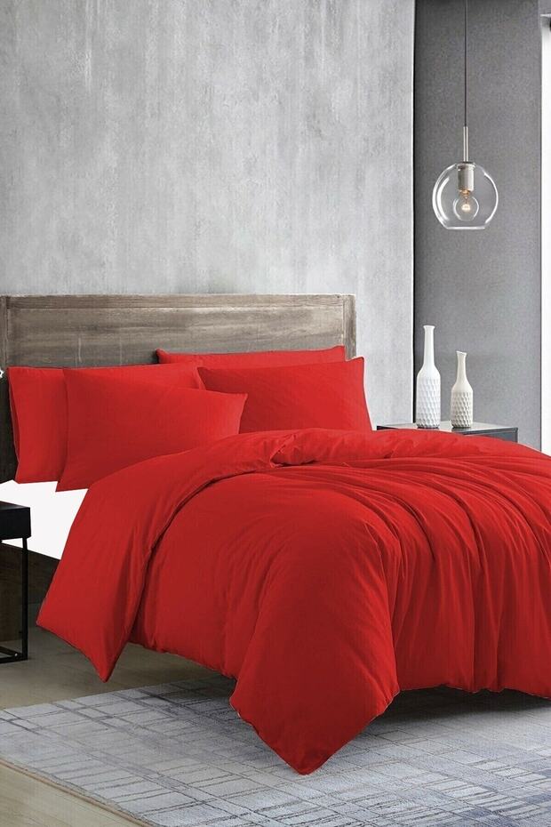 Ranforce Cotton Duvet Cover Set with Elastic Sheets, Single Black