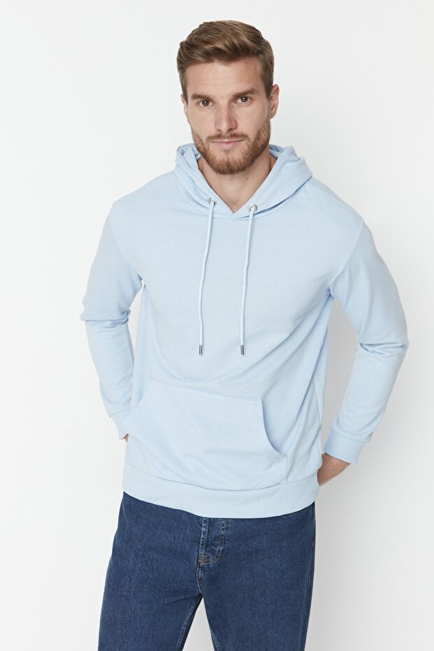 Mavi Regular/Normal Kesim Kapüşonlu Uzun Kollu Sweatshirt TMNAW20SW0162 - 1