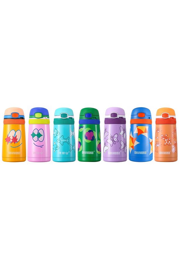 Shamobo Çocuk 350 Ml Pipetli Paslanmaz Çelik Termos Bpa Içermez 7 Renk - 6
