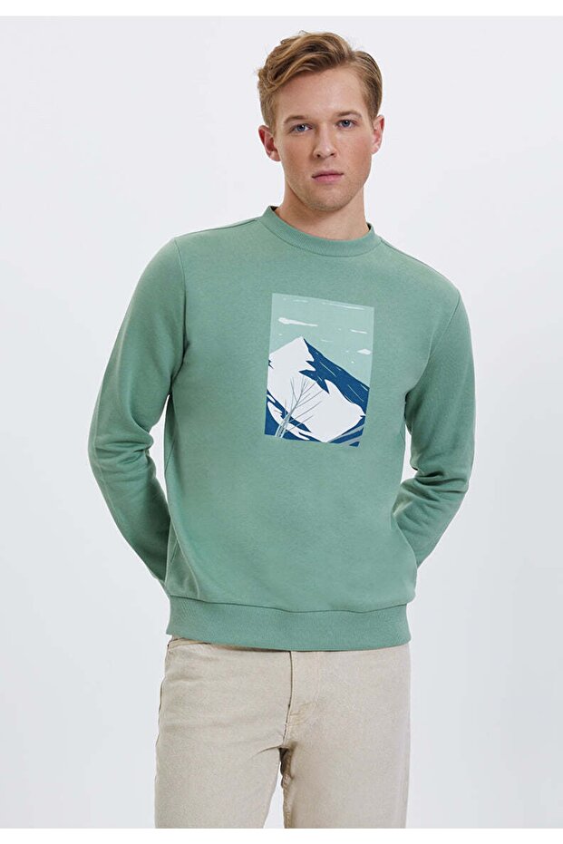 Men's 100% Cotton Printed Crew Neck Sweat Better Cotton