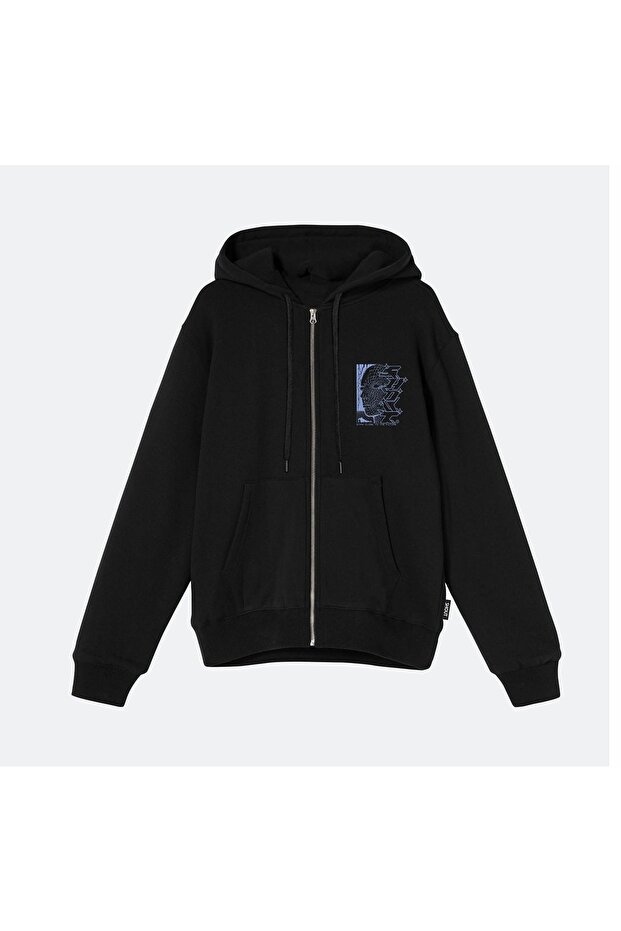 Oversize Stay Close To The Future Zip Up Hoodie