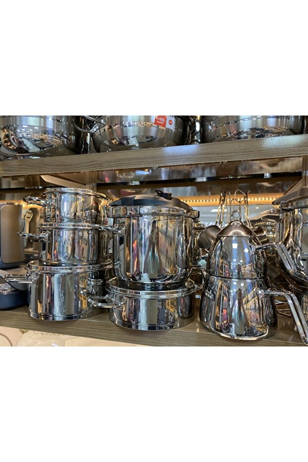 18 Parça Çelik Tencere Seti - 5