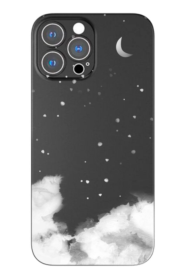 iPhone 14 Pro Max Black Premium Phone Case with Cloud Design