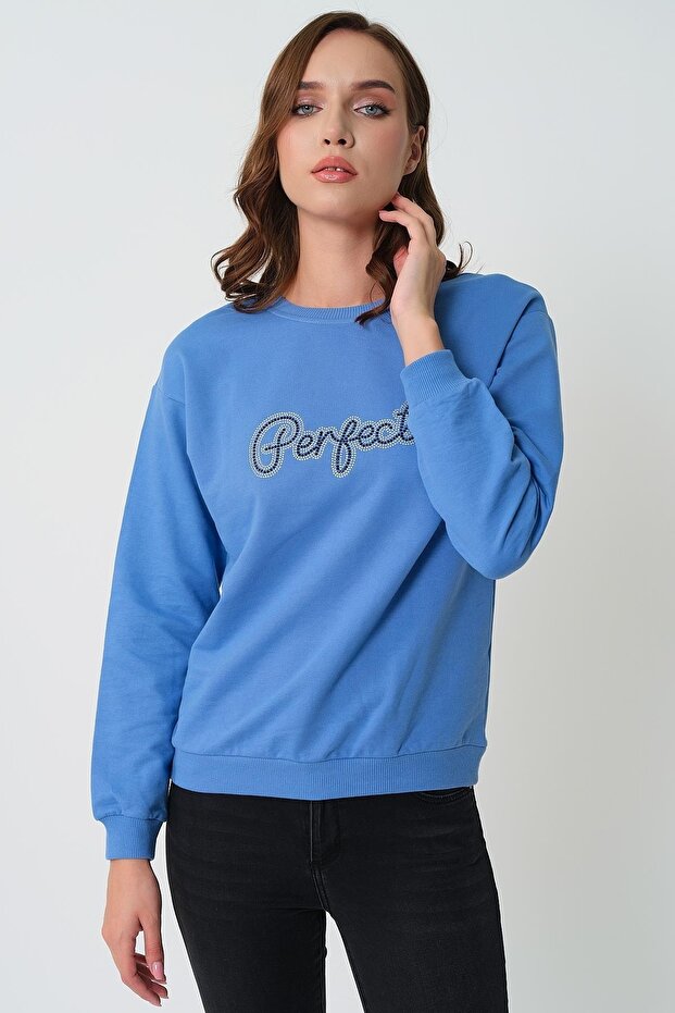 Taş Baskılı Sweatshirt - 4