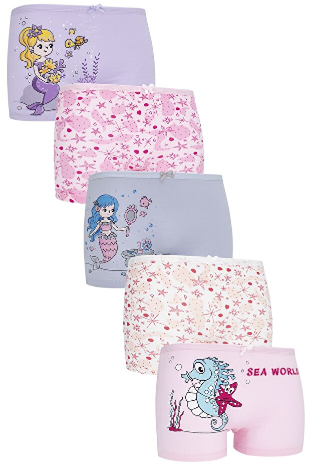 Girl's Boxer 5 Pack Mixed Color Byo3285