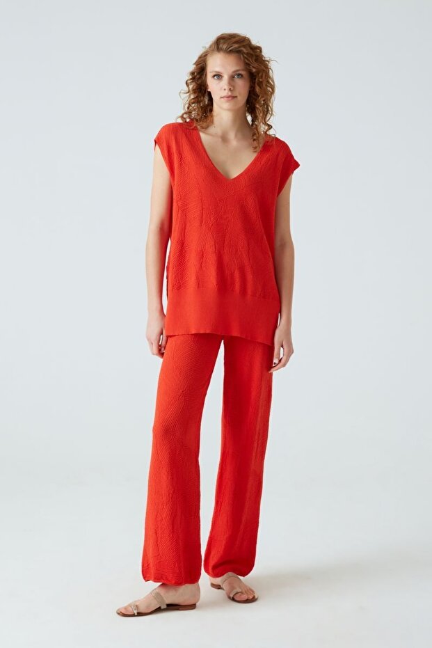 Palm Leaf Patterned Palazzo Trousers - 3