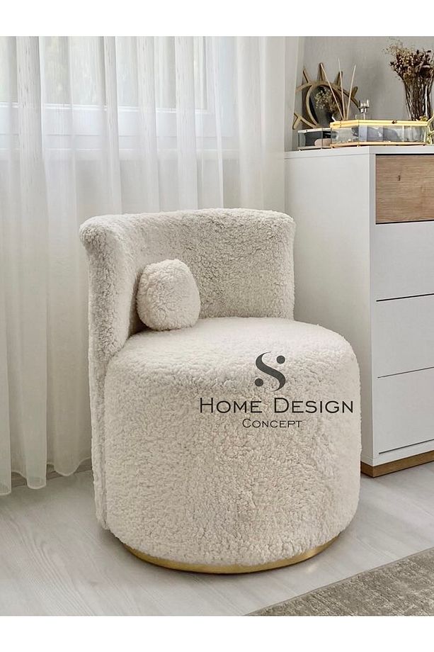 Cookie Berjer / Tekli Koltuk / Balkon Seti (DAİRENİZE TESLİM), Teddy, Beyaz - 1