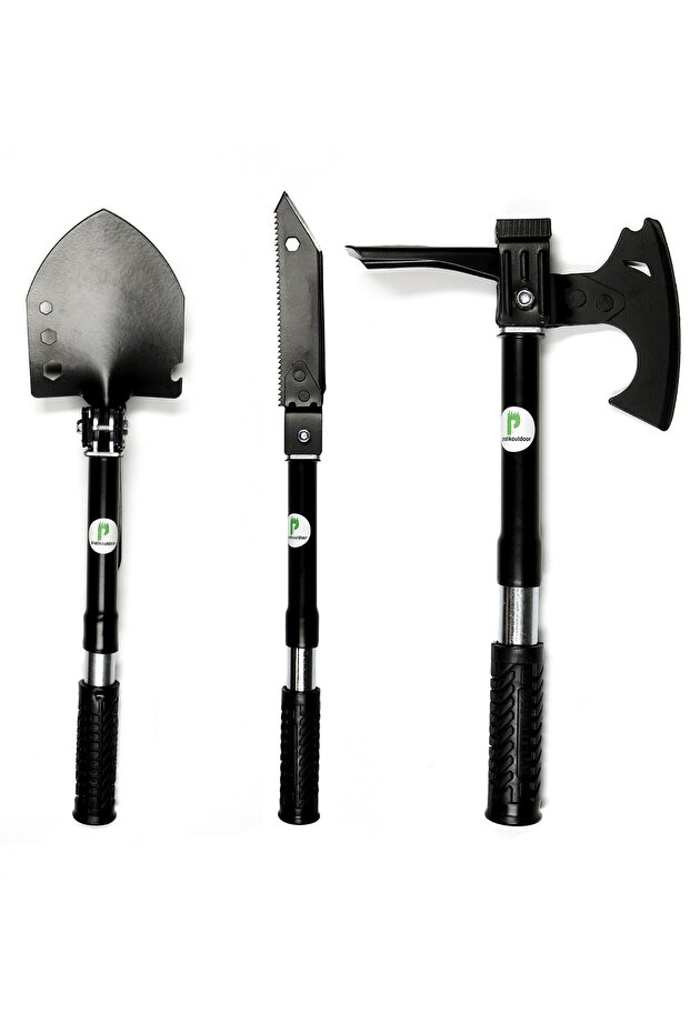 Katlanır Kürek Balta Bıçak Testere Çekiç Çapa Kamp Seti - Multitools - 1