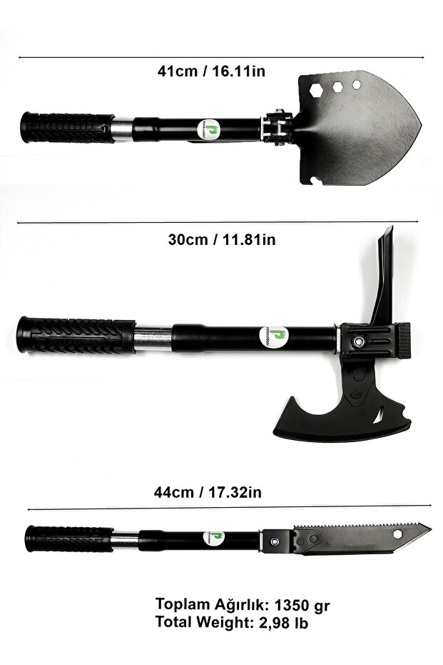 Katlanır Kürek Balta Bıçak Testere Çekiç Çapa Kamp Seti - Multitools - 4