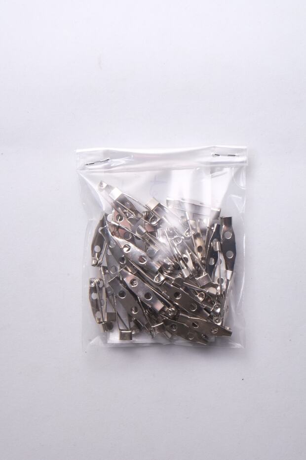 50 Pieces Brooch Pins 2cm (20mm) Nickel Plated