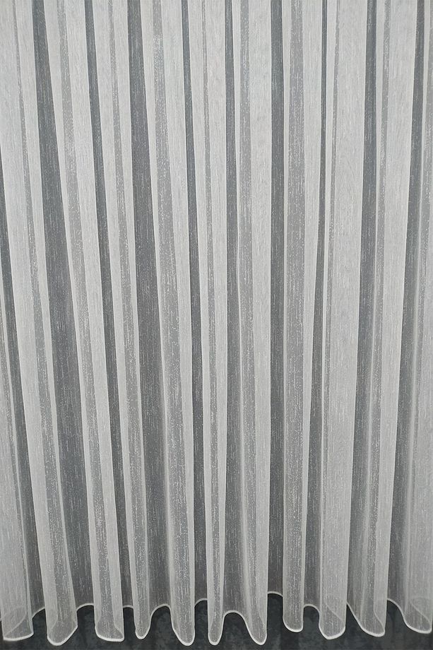 Petek Üstü Ultra Dökümlü Desenli Şantuk Keten Desenli Tül Perde 1 X 2 Seyrek Pileli - 5