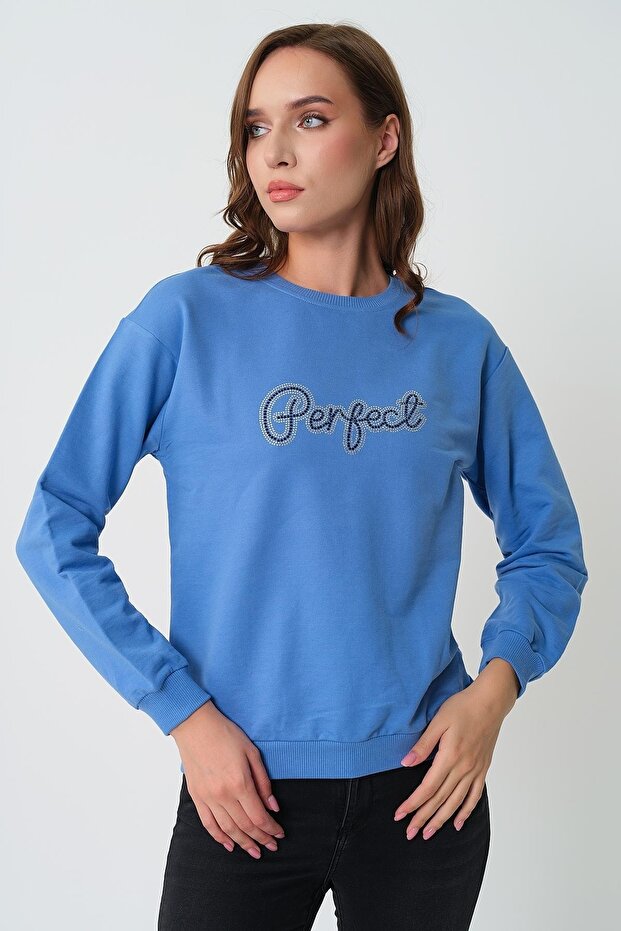 Taş Baskılı Sweatshirt - 3