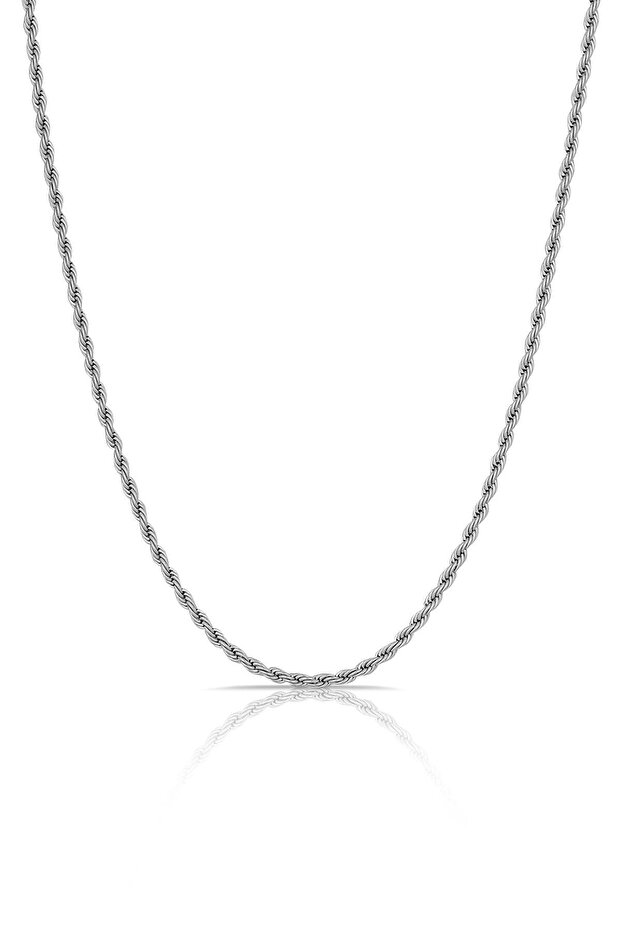 Erkek Örme Burgu Model Paslanmaz Çelik Kolye - 2