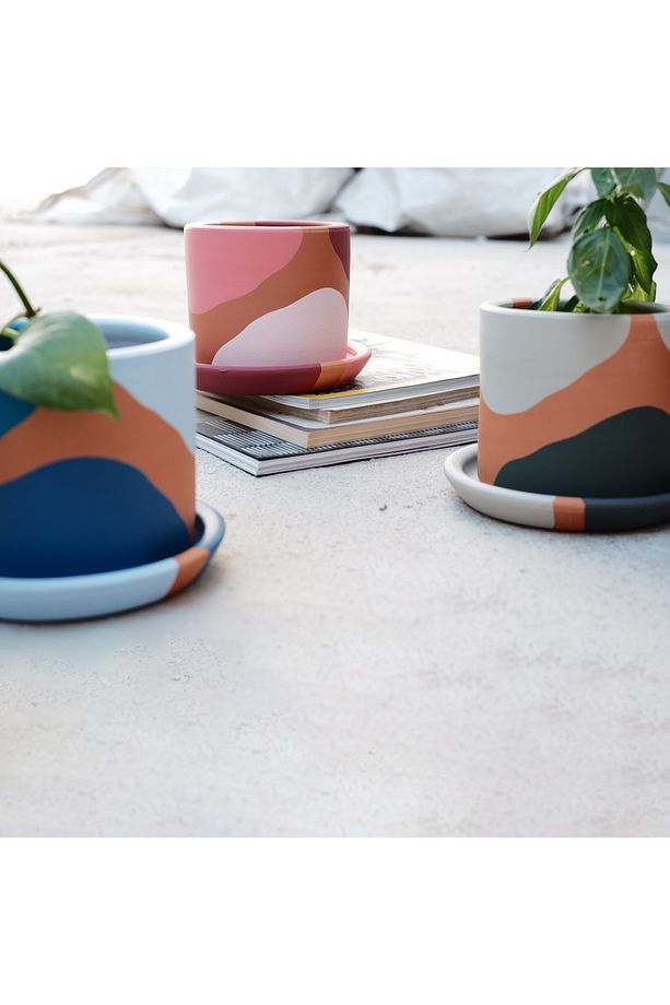 Terracotta Toprak Saksı & Tabak Set - 3 Adet - 2