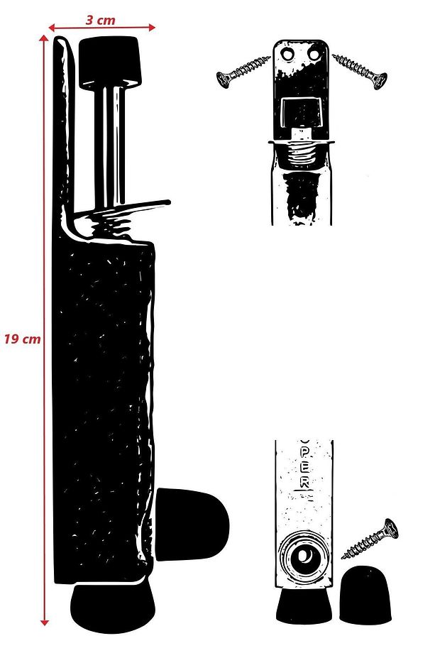 Frenli Basmalı Kapı Stoperi Tampon Siyah - 4