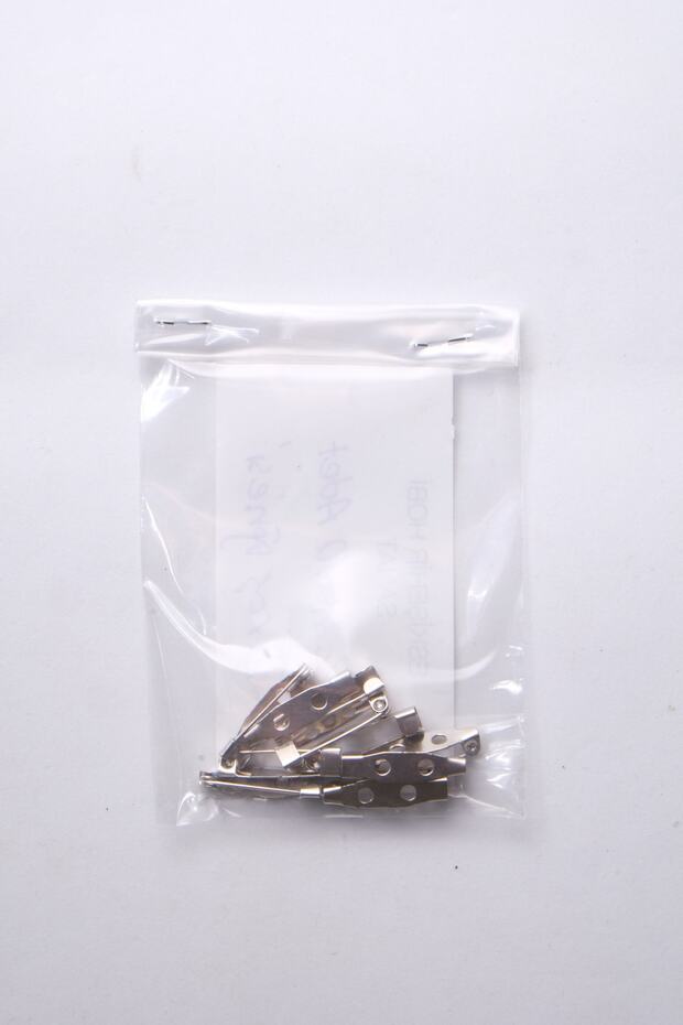 10 Pieces Brooch Pins 2cm (20mm) Nickel Plated
