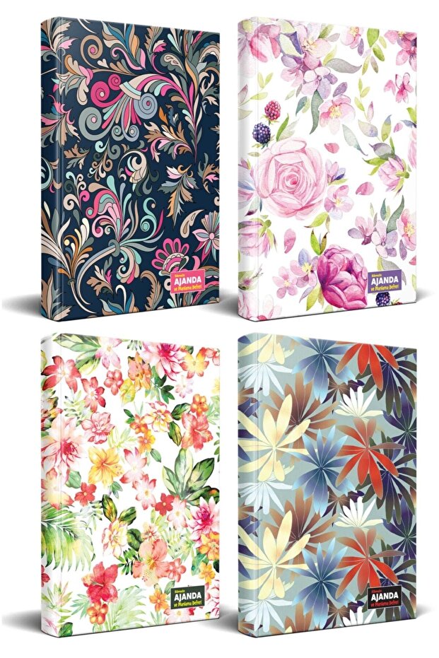 Çiçek Temalı 4 Defter - Set 3 - 1