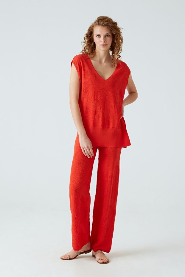 Palm Leaf Patterned Palazzo Trousers - 4