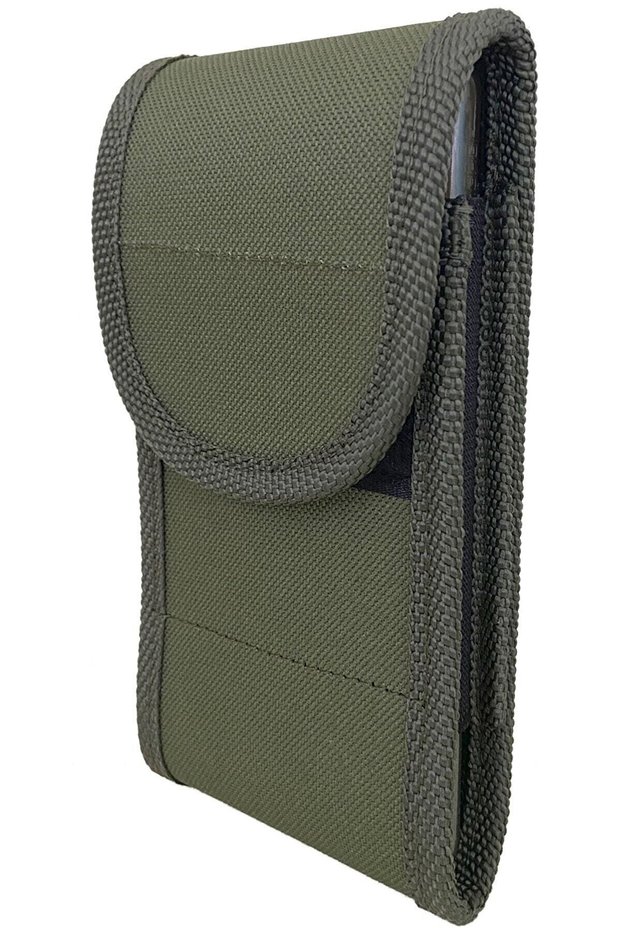 ® Canvas Fabric Velcro Cover Belt Mounted Phone Case Phone Waist Bag Khaki