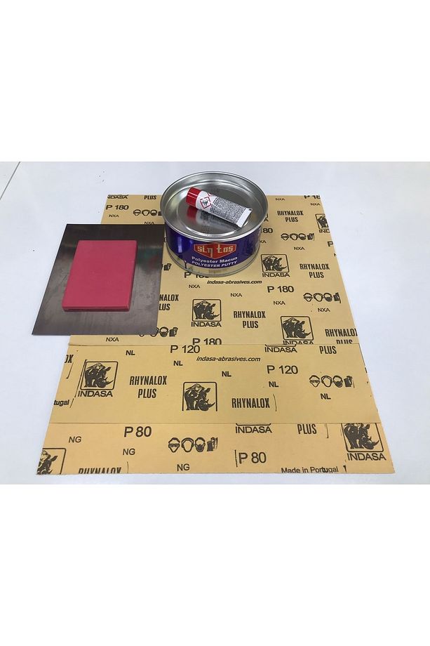 Polyester Macun 500 Gr Set 3 Adet Zımpara-çelik-macun Lastiği - 1