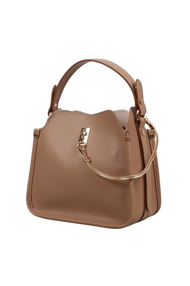 Bagaca 4575 Mink Faux Leather Shoulder and Hand Bag