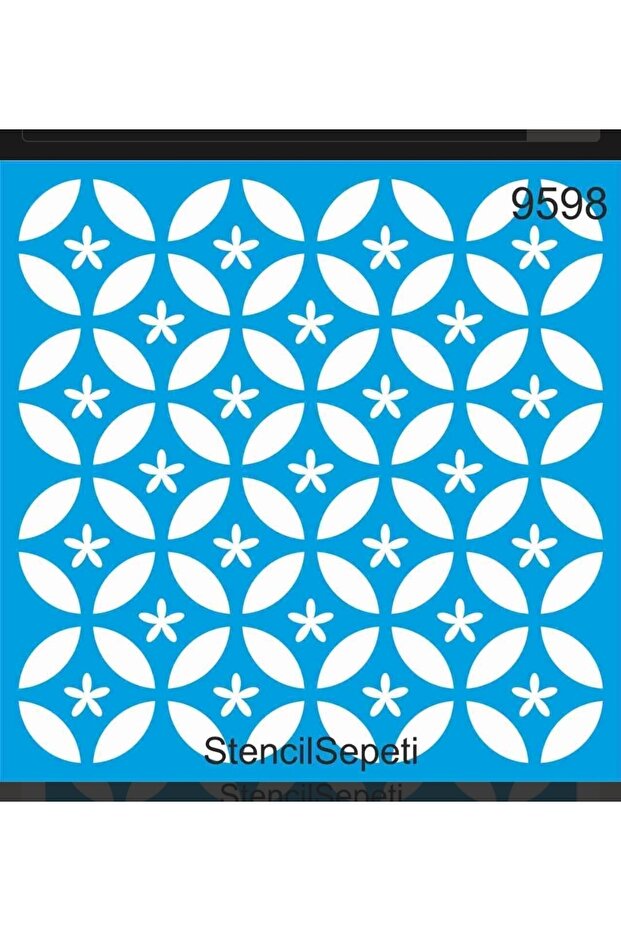 St9598 نموذج استنسل هندسي منقوش - 20x20 سم