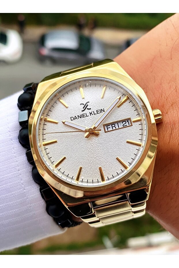 ساعة يد رجالية بسلك فولاذي + سوار - 2