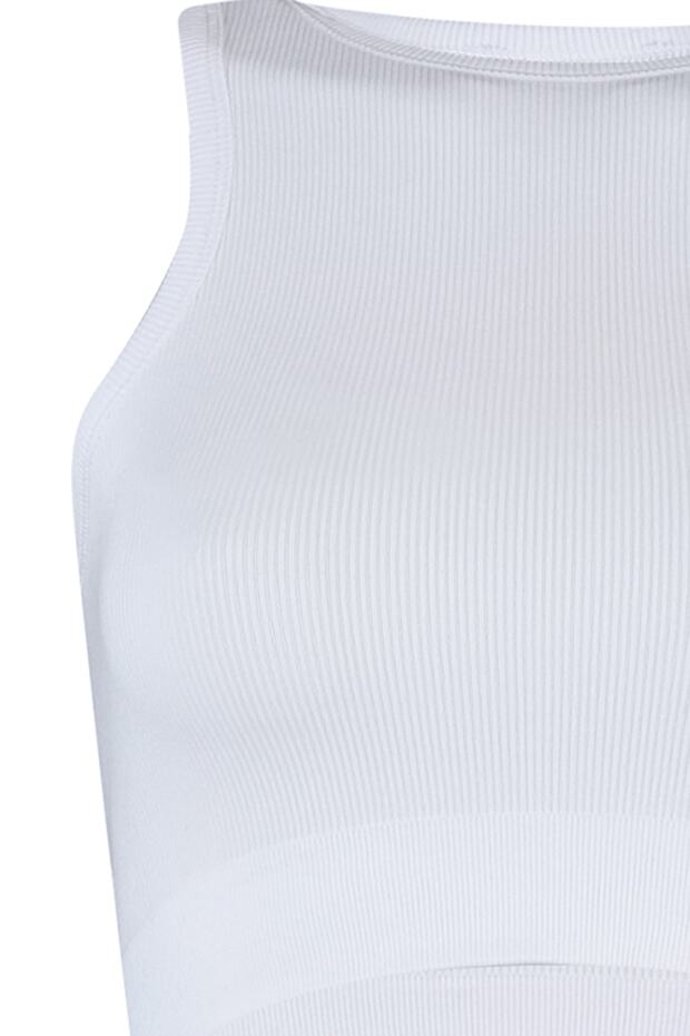 Beyaz Seamless/Dikişsiz Fitilli ve Hafif Destekli/Şekillendirici Örme Spor Sütyeni TWOSS21SS0024 - 7