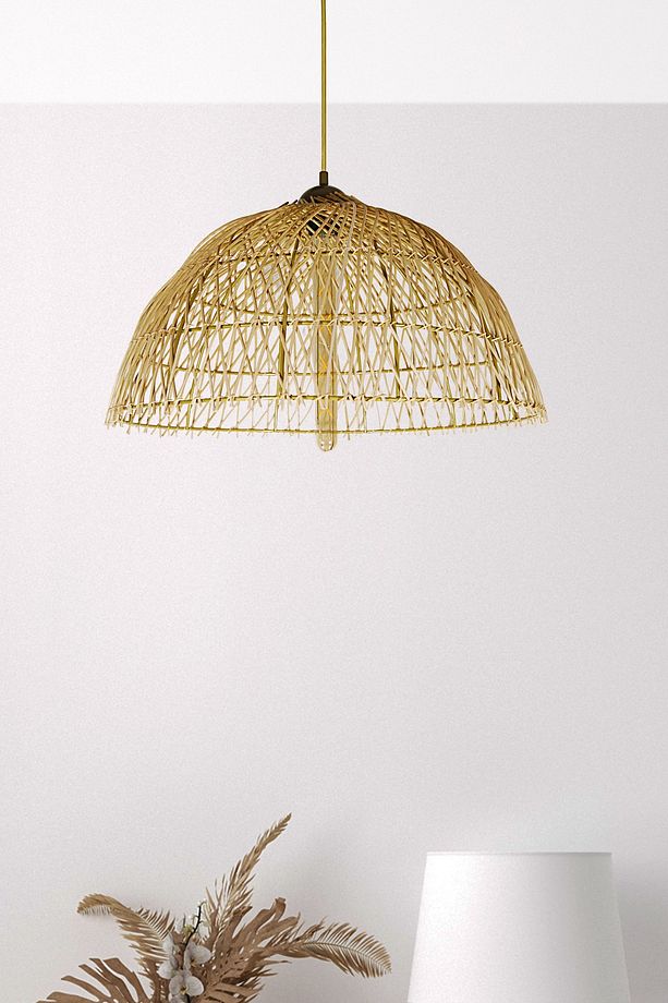Rattan, Bambu, Hasır Sarkıt Avize Çap: 50 Cm Yükseklik: 25cm - 1