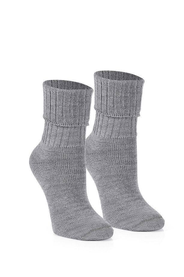 3'lü Kışlık Kadın Yün 'lü Uyku Çorabı Soft Touch - 4