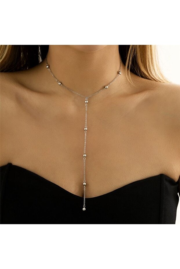 Silver Color Ball Chain Necklace