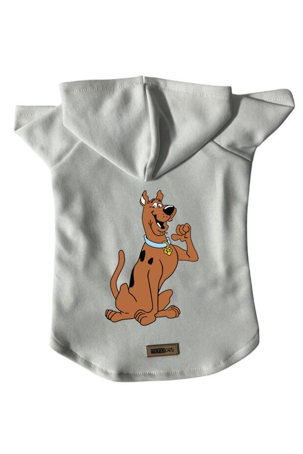 Hooded Fleece Sweatshirt Dog And Cat Outfit & Dress - White Scooby Doo - Size S