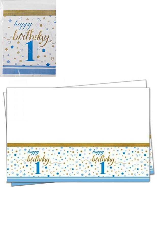 1 Year Old Boy Blue Tablecloth Little Stars Baby Boy Birthday Decorations 120x180 Cm