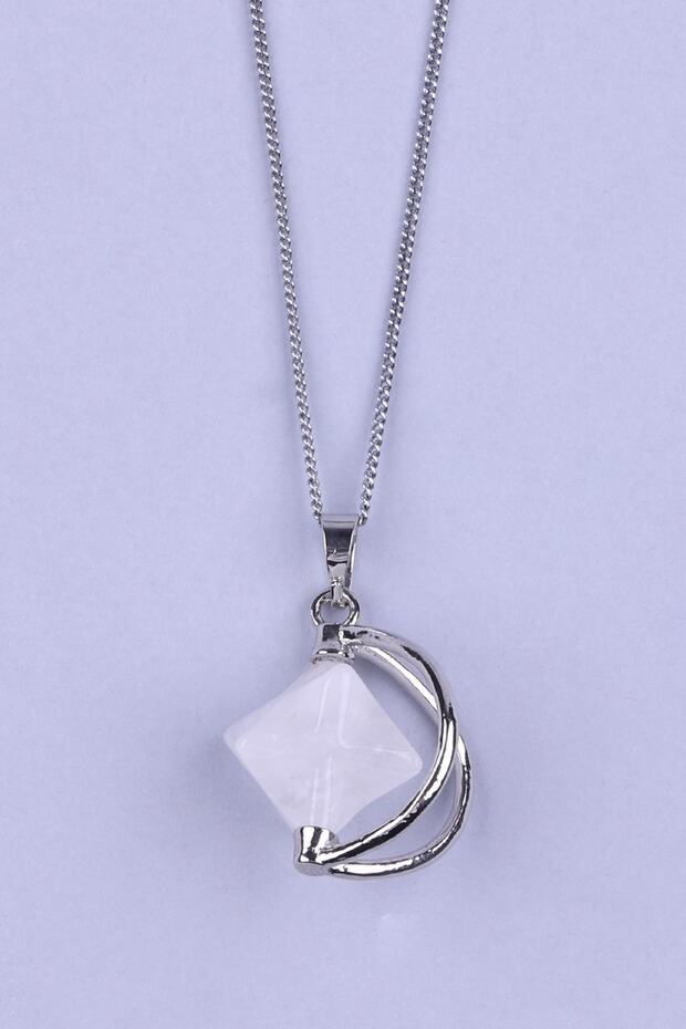 Crystal Quartz Natural Stone Merkaba Necklace