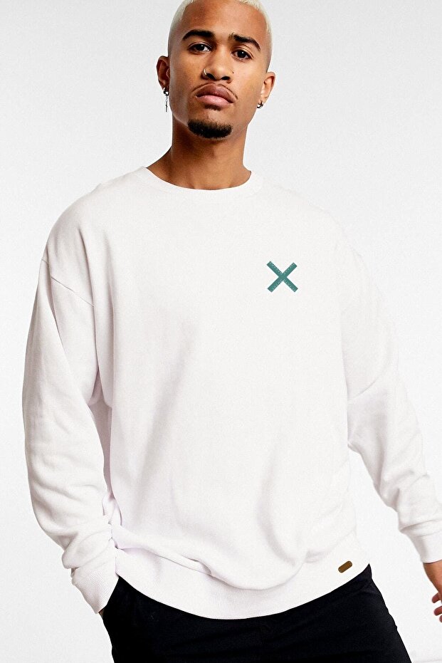Trend Nice Oversize Be Contrary Beyaz Sweatshirt - 6
