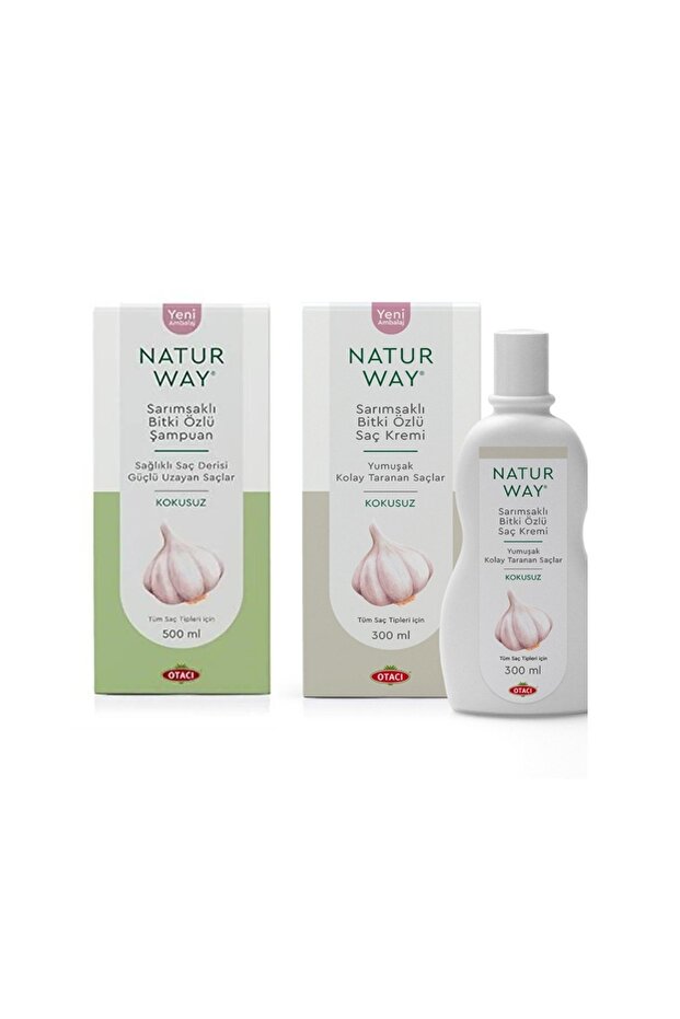Naturway Garlic Plant Extract Shampoo 500 ml + Garlic Plant Extract Conditioner 300 ml