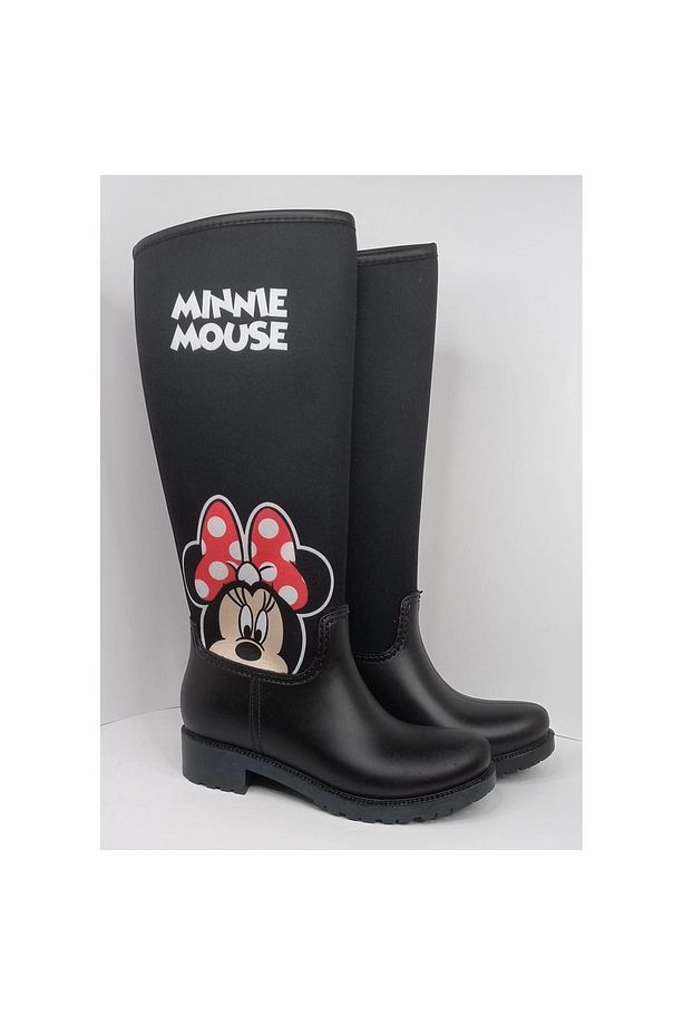 Minnie Mouse Dalgıç Kumaş Kadın Uzun Yağmur Ve Kar Çizmesi - 2