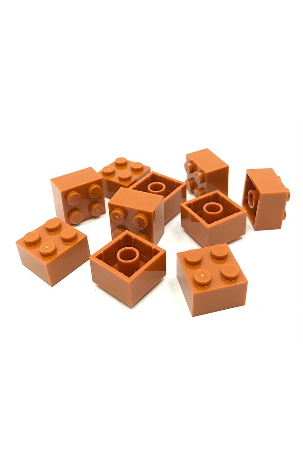 Original Accessory Custom Moc Creator 2X2 Brick Dark Orange 4 Pcs