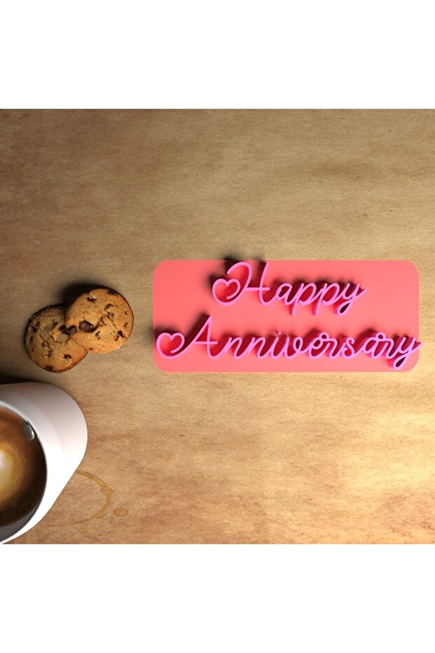 قالب كوكي مطبوع عليه Happy Anniversary
