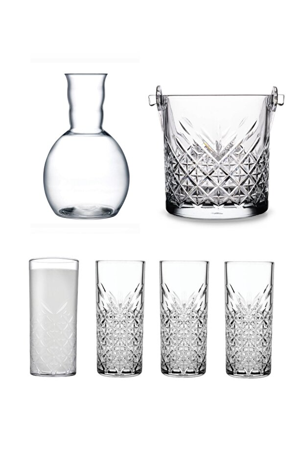 Raki Cup - Raki Jug Carafe - Ice Bucket Set (420326x4 - 64100x1 -530068x1