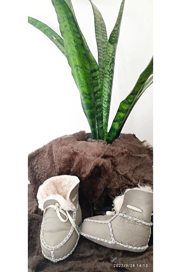 Unisex Baby Organic Leather Booties