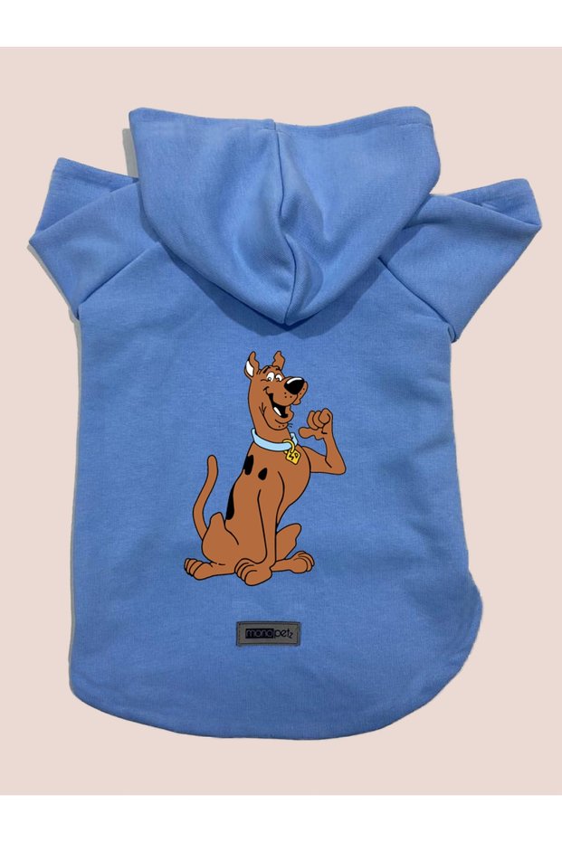 Hooded Fleece Sweatshirt Dog And Cat Outfit & Dress - Blue Scooby Doo - Size L