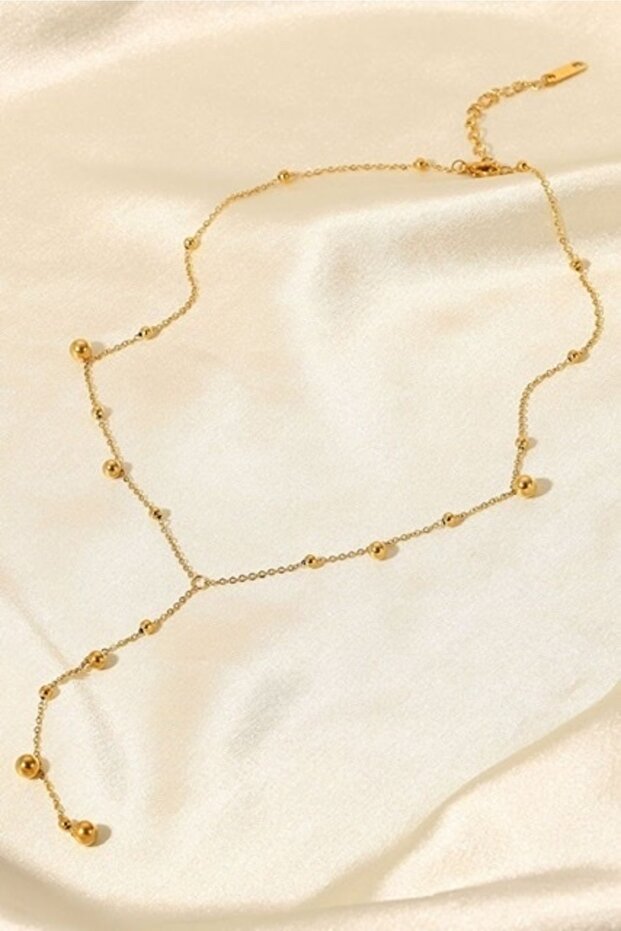 الذهب اللون الكرة سلسلة قلادة