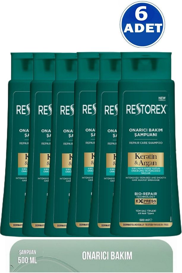 Keratin & Argan Şampuan 500 Ml 6 Adet - 1