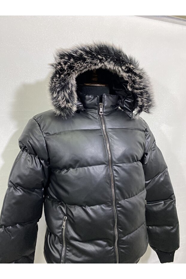 Deri Şişme Mont - 5