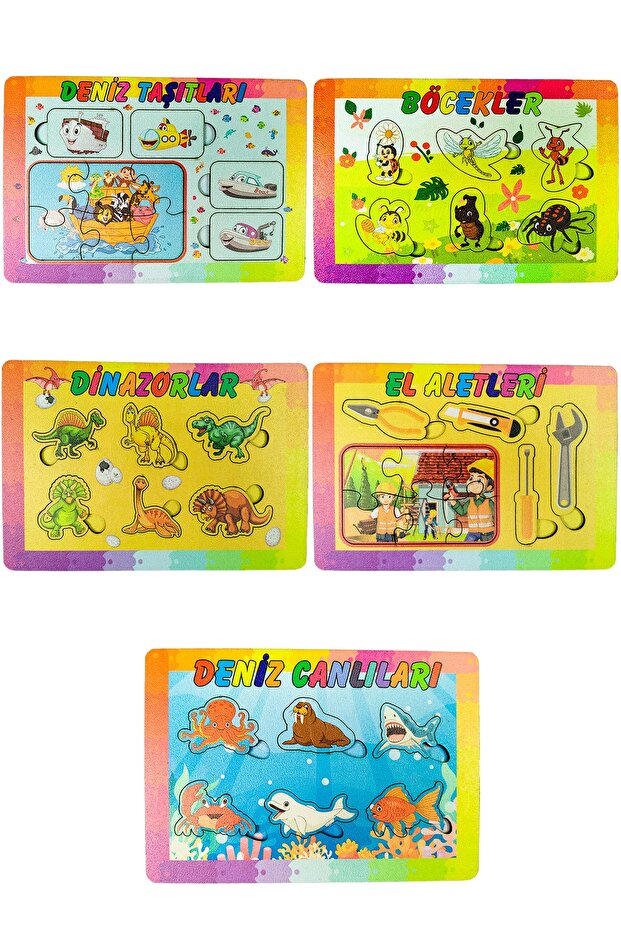 5-Piece Educational Children's Bultak Jigsaw Puzzle Set1 14x20 Cm (BT 1-5)